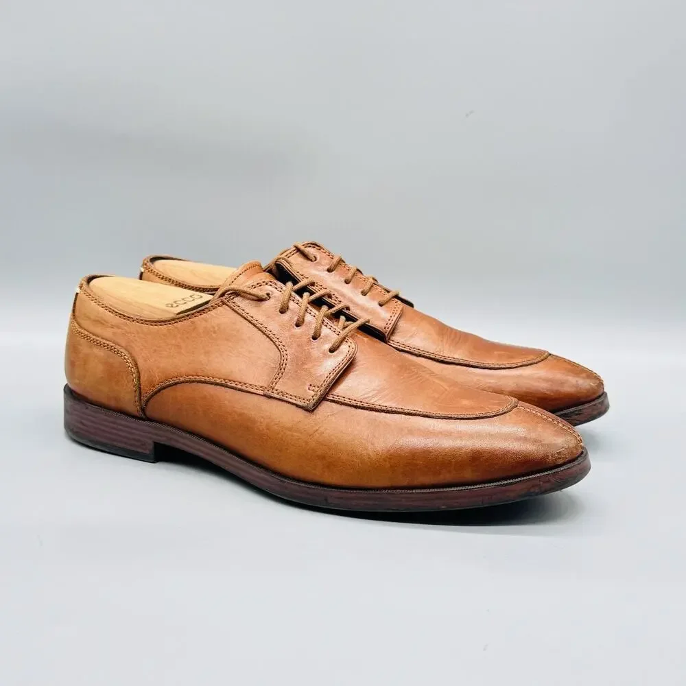 Cole Haan Shoes Mens 10 Brown Leather Derby Oxford Dress Apron Split Toe Casual